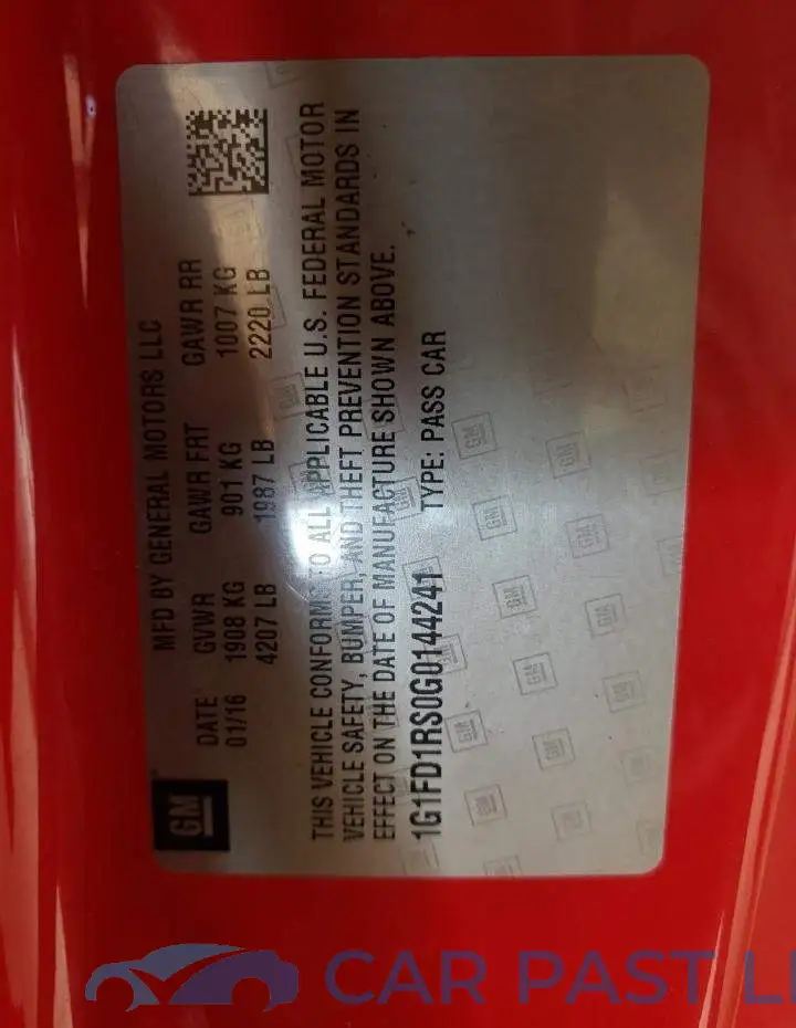 1G1FD1RS0G0144241# 10