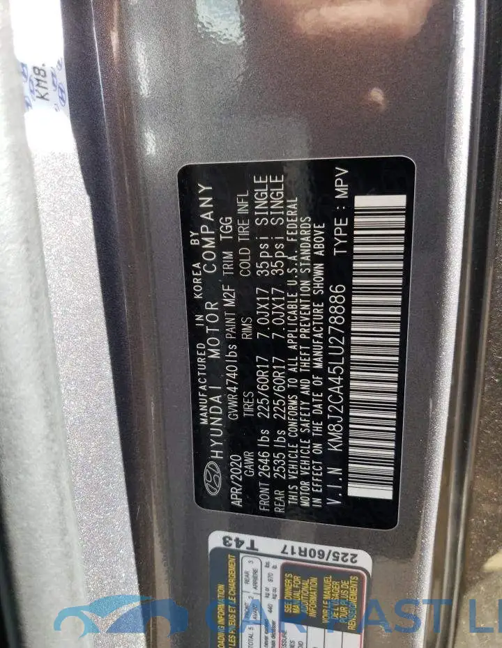 KM8J2CA45LU278886# 10