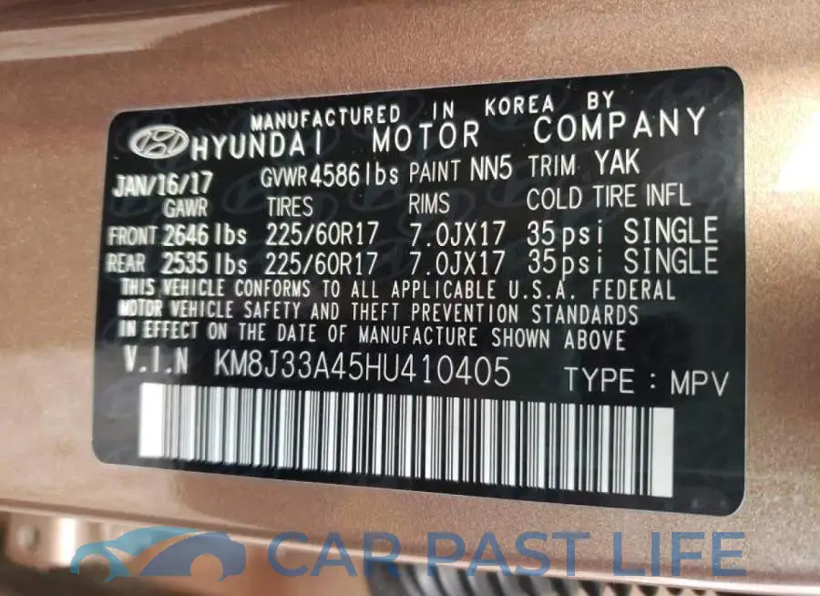 KM8J33A45HU410405# 10