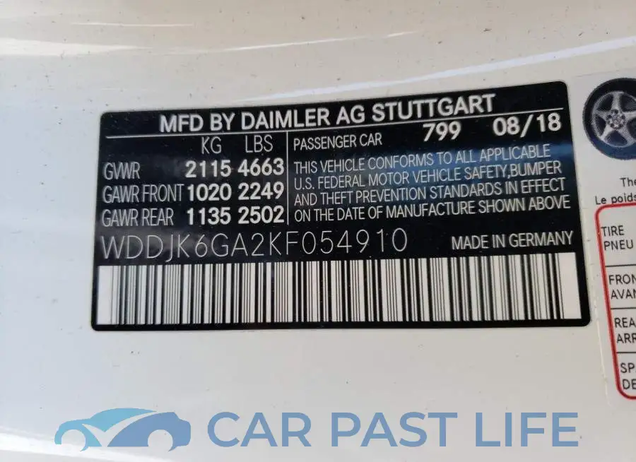 WDDJK6GA2KF054910# 10
