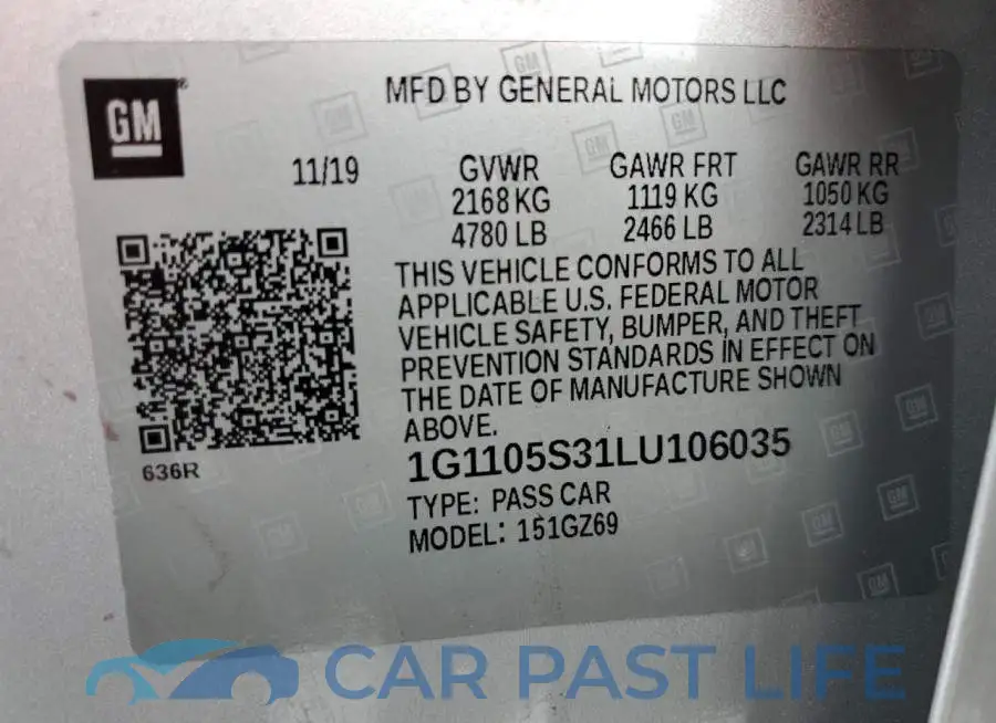 1G1105S31LU106035# 10