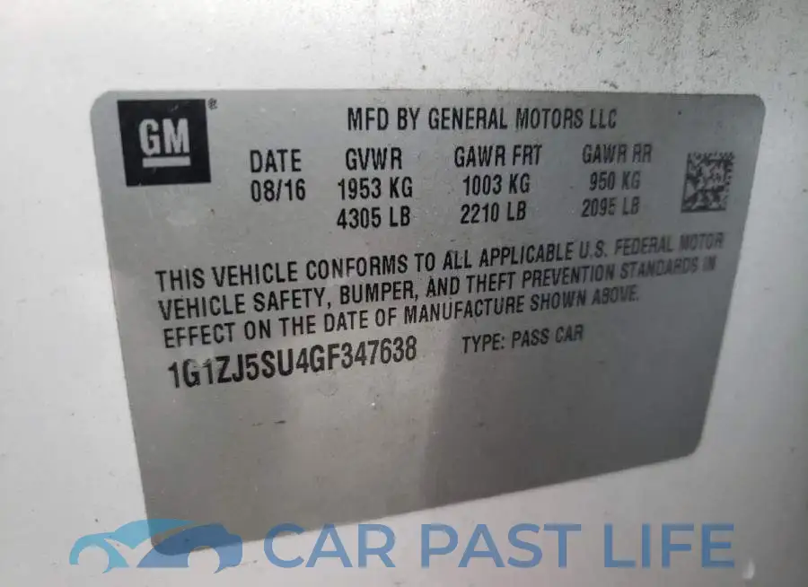 1G1ZJ5SU4GF347638# 10