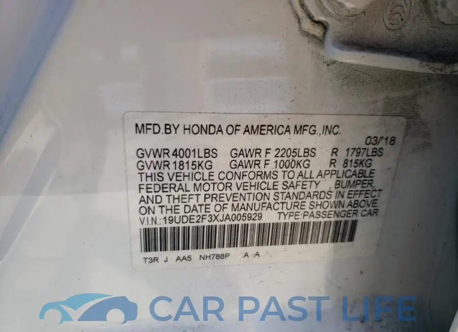 19UDE2F3XJA005929# 10
