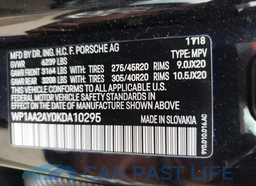 WP1AA2AY0KDA10295# 10