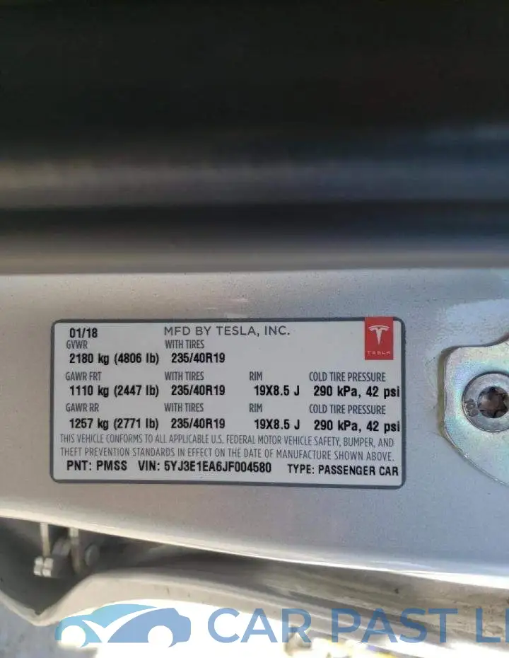 5YJ3E1EA6JF004580# 10