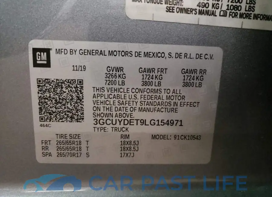 3GCUYDET9LG154971# 10