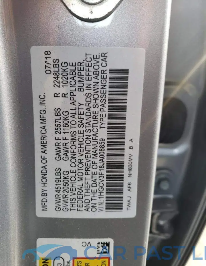 1HGCV3F18JA008859# 10