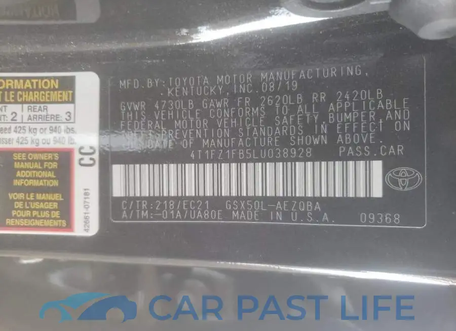 4T1FZ1FB5LU038928# 10