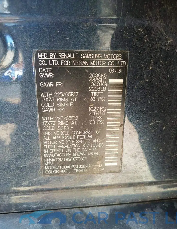 KNMAT2MT9GP670501# 10