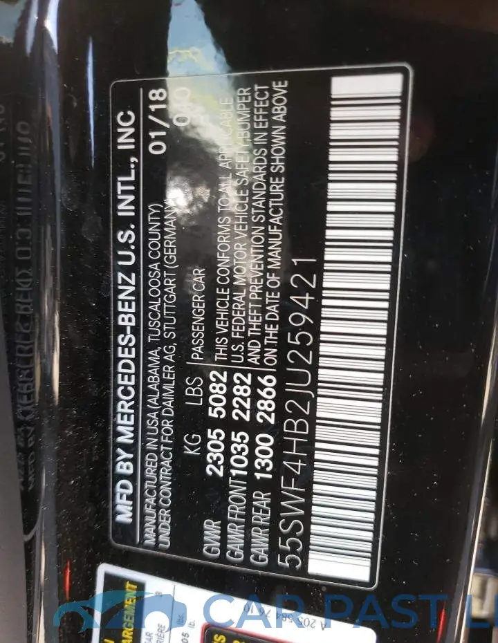 55SWF4HB2JU259421# 10