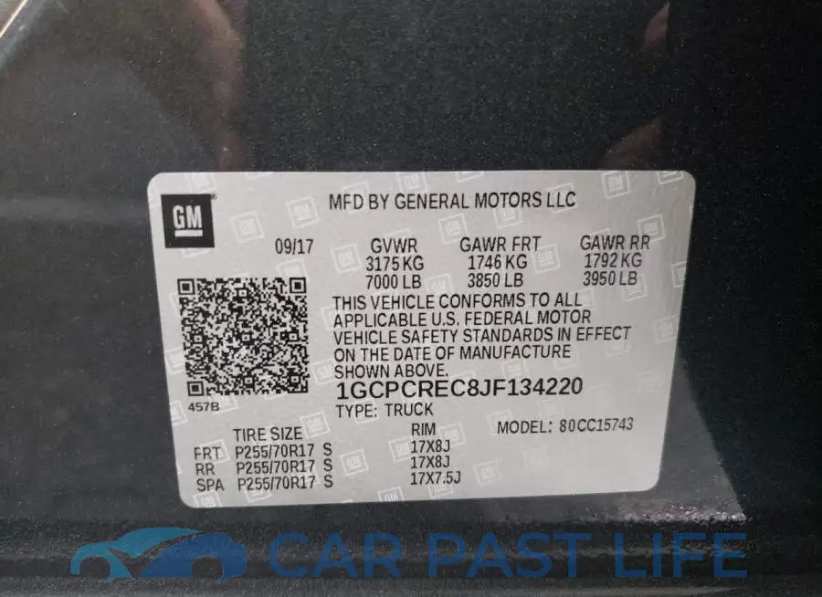1GCPCREC8JF134220# 10