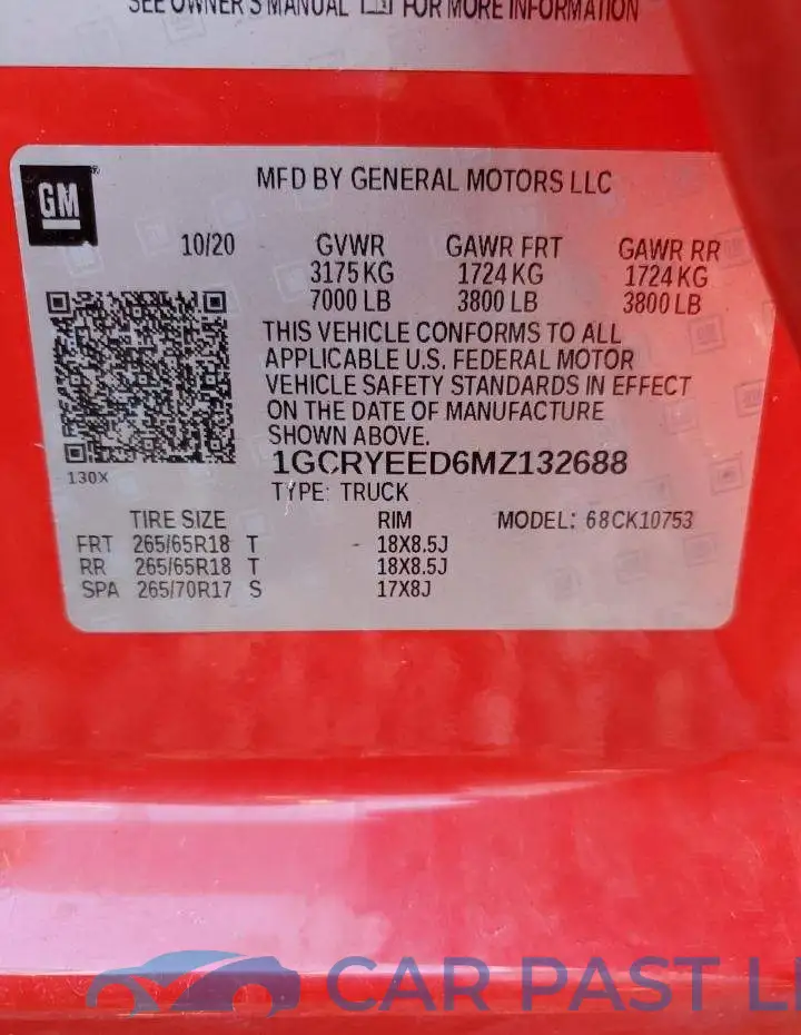 1GCRYEED6MZ132688# 10