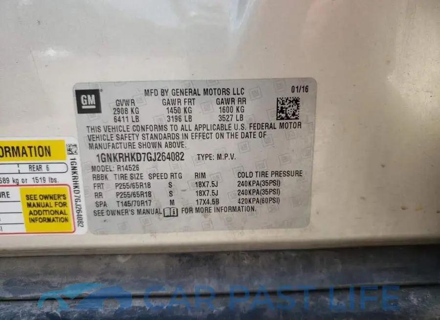 1GNKRHKD7GJ264082# 10