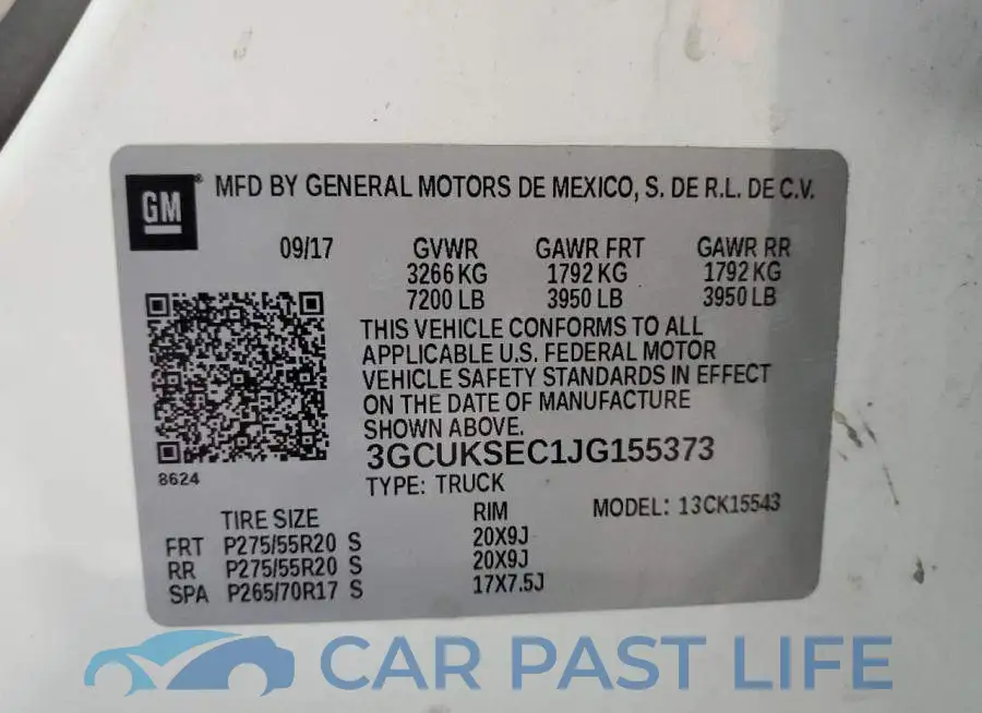 3GCUKSEC1JG155373# 10