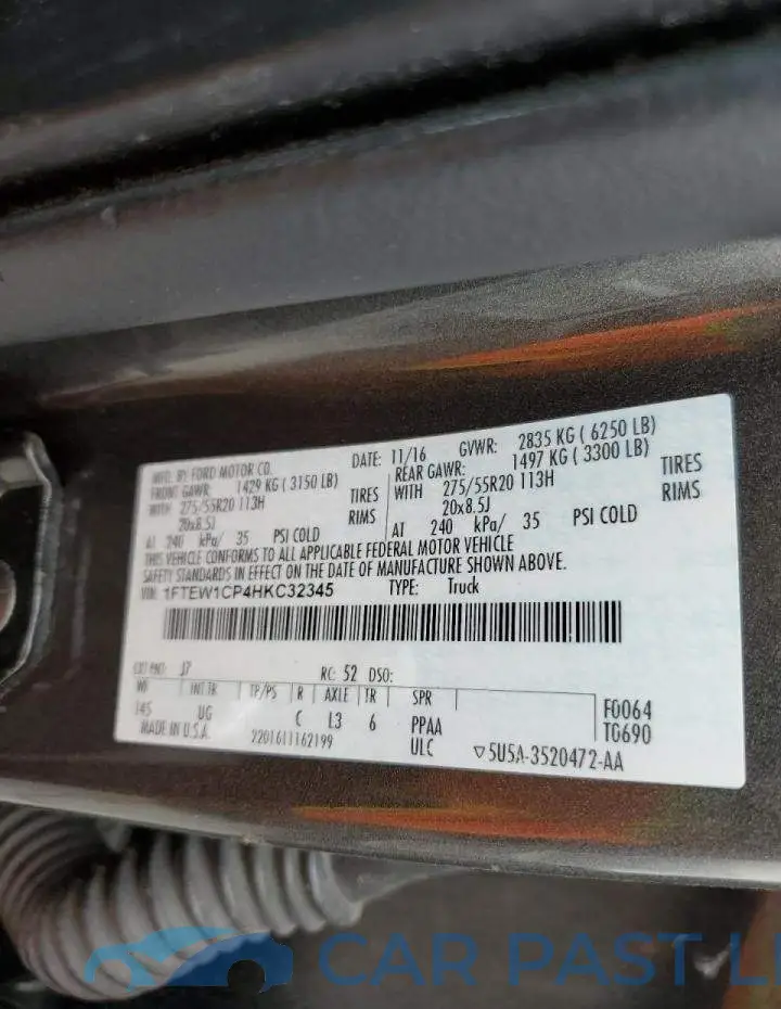 1FTEW1CP4HKC32345# 10