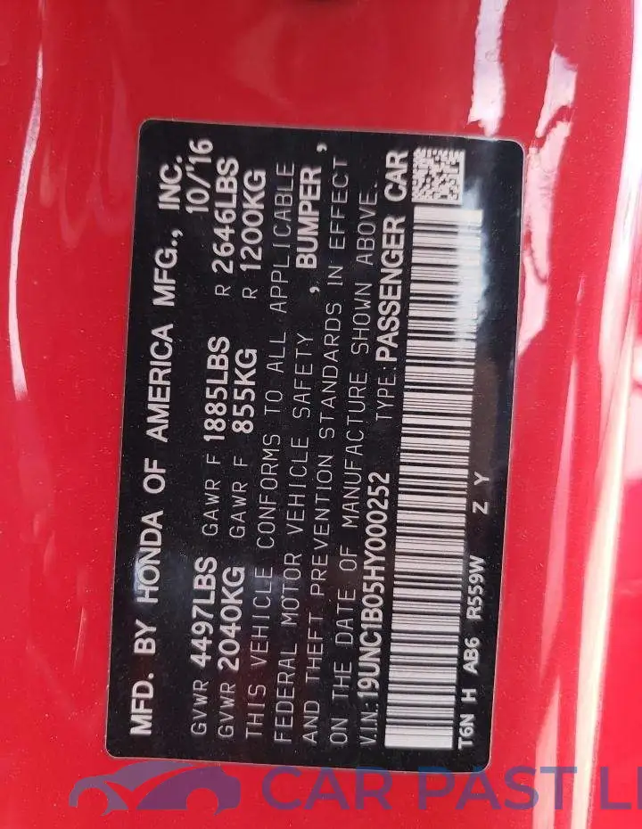 19UNC1B05HY000252# 10