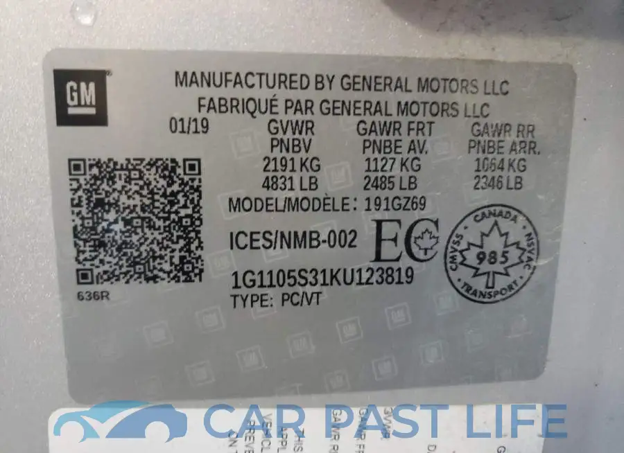 1G1105S31KU123819# 10