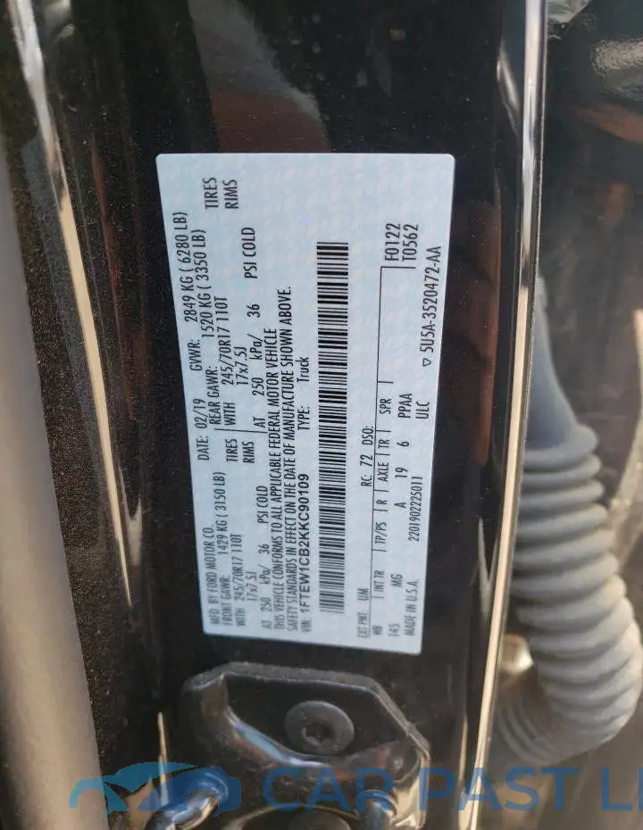 1FTEW1CB2KKC90109# 10