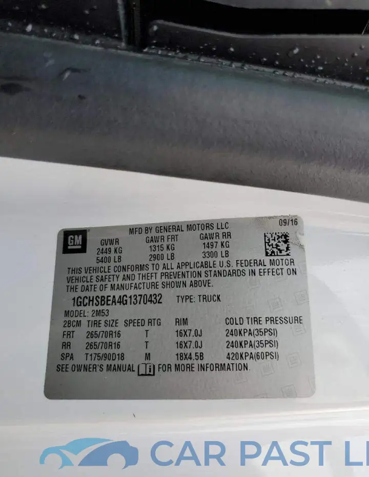 1GCHSBEA4G1370432# 10