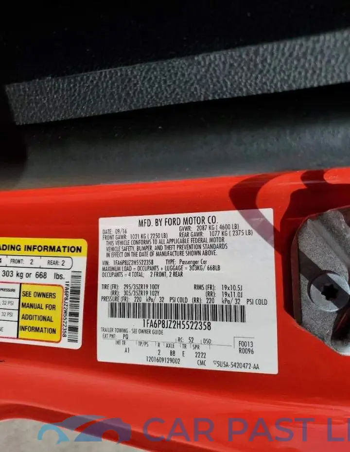 1FA6P8JZ2H5522358# 10