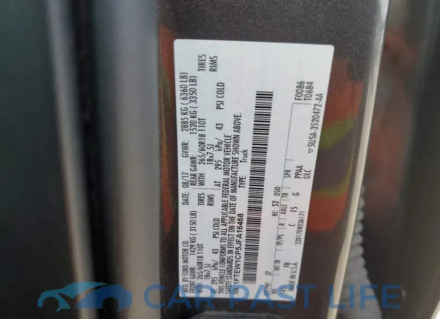 1FTEW1CP5JFA16468# 10
