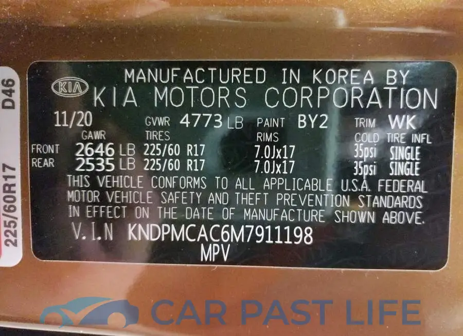KNDPMCAC6M7911198# 10