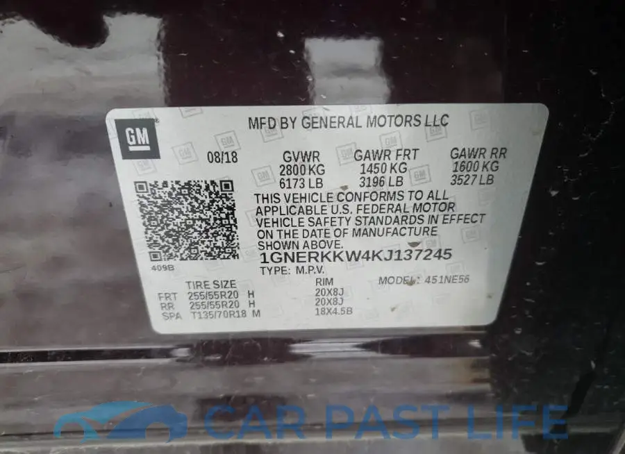 1GNERKKW4KJ137245# 10