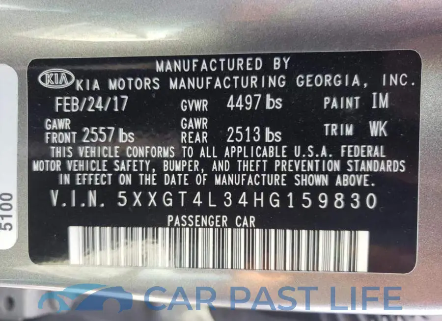 5XXGT4L34HG159830# 10