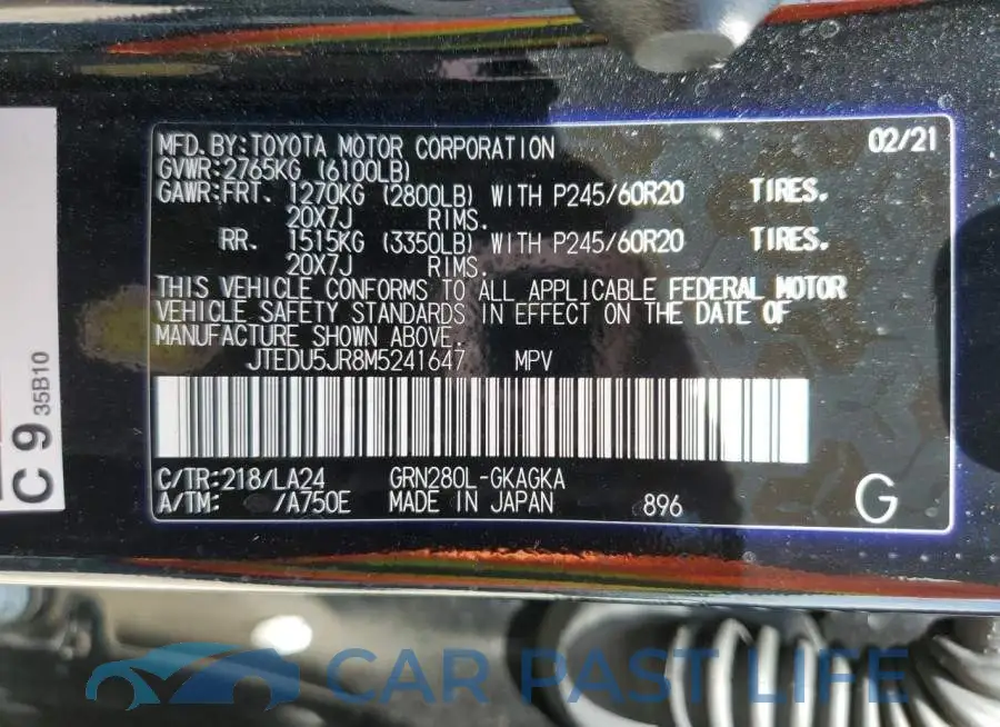 JTEDU5JR8M5241647# 10