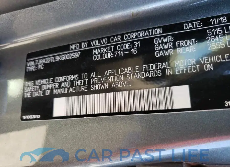 7JRA22TL9KG002597# 10