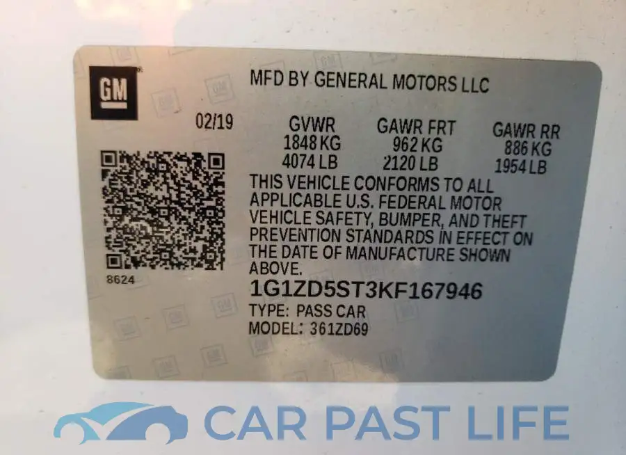 1G1ZD5ST3KF167946# 10