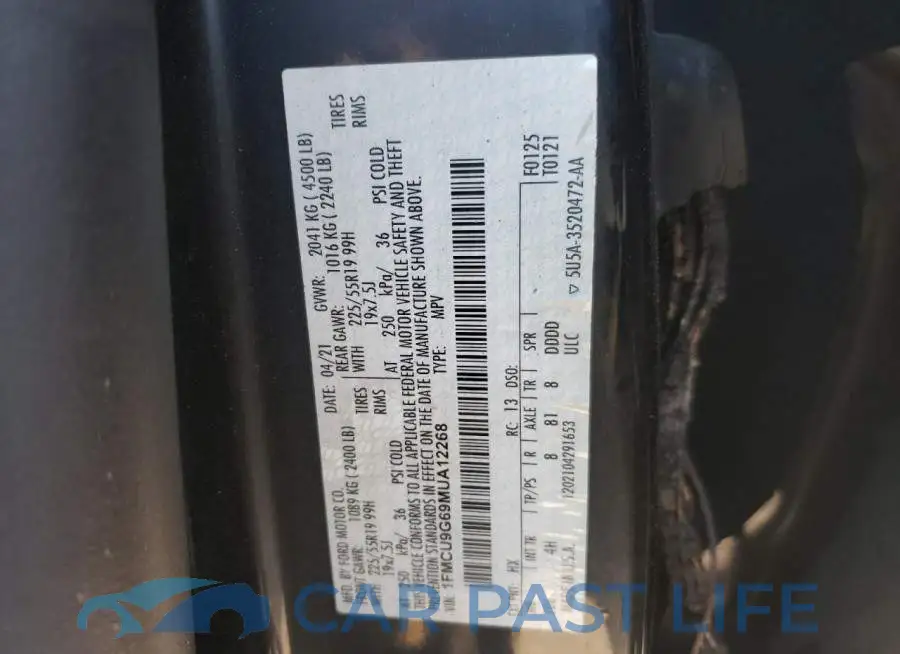 1FMCU9G69MUA12268# 10