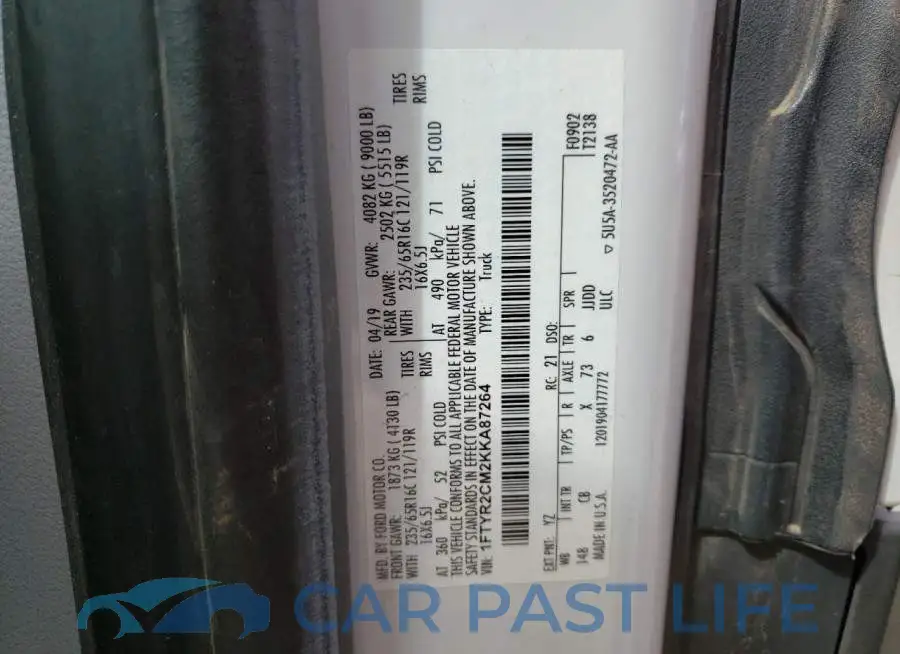 1FTYR2CM2KKA87264# 10