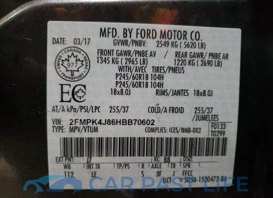 2FMPK4J86HBB70602# 10