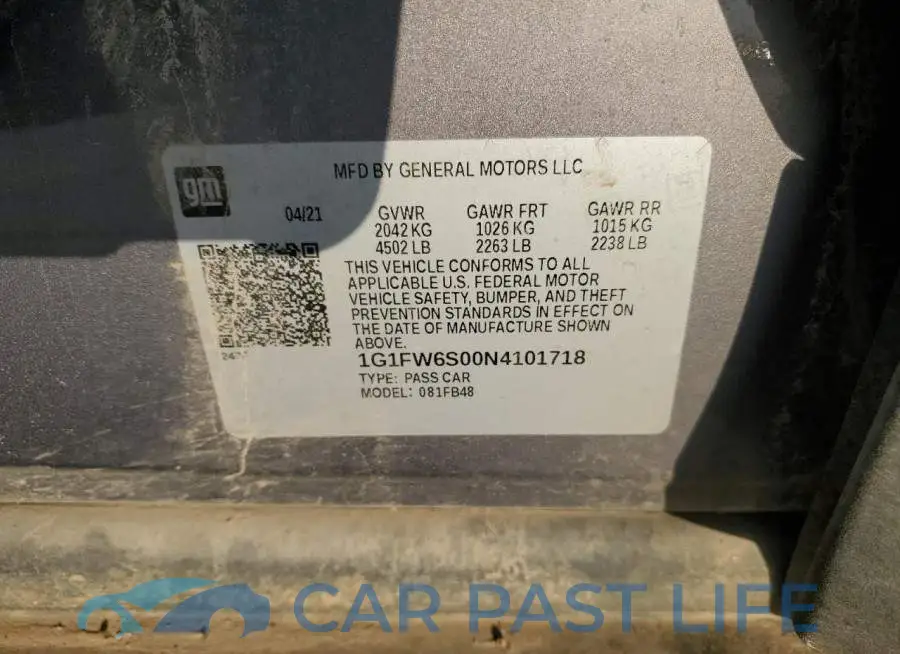 1G1FW6S00N4101718# 10
