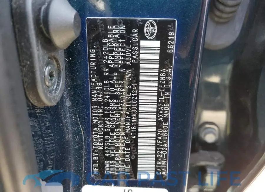 4T1B11HK3JU621241# 10