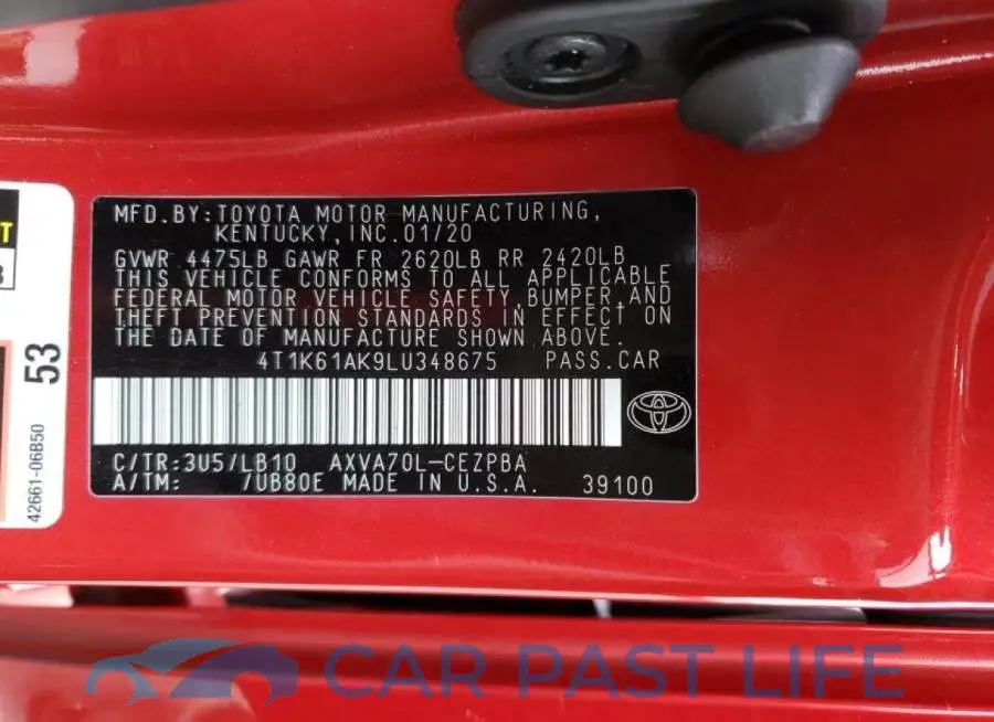 4T1K61AK9LU348675# 10