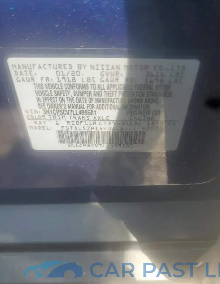 3N1CP5CV7LL499581# 10