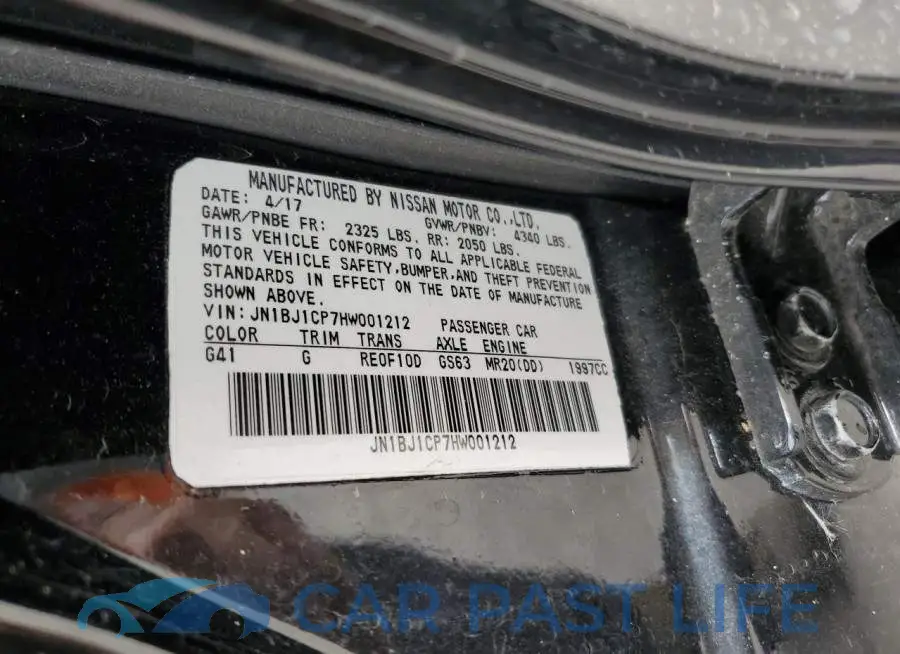 JN1BJ1CP7HW001212# 10