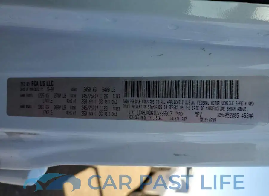 1C4HJXDG1LW296017# 10