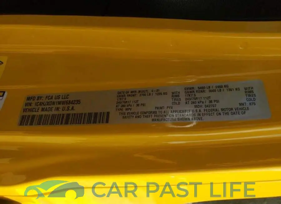 1C4HJXDN1MW684235# 10