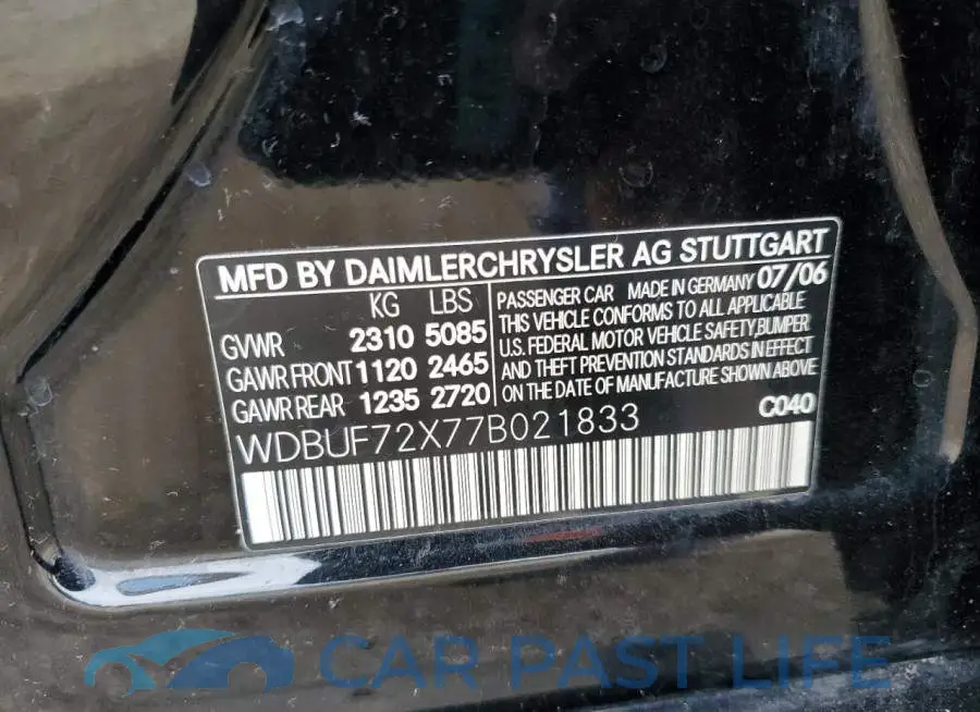 WDBUF72X77B021833# 8