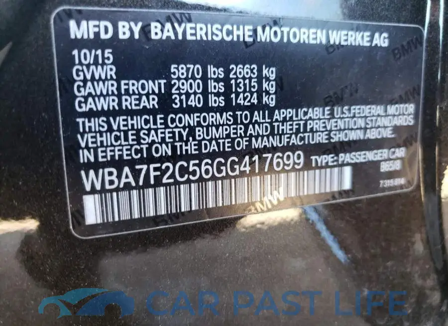 WBA7F2C56GG417699# 10