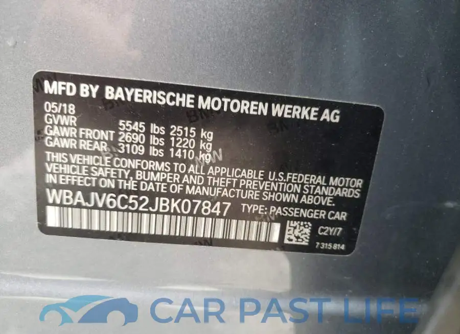 WBAJV6C52JBK07847# 10