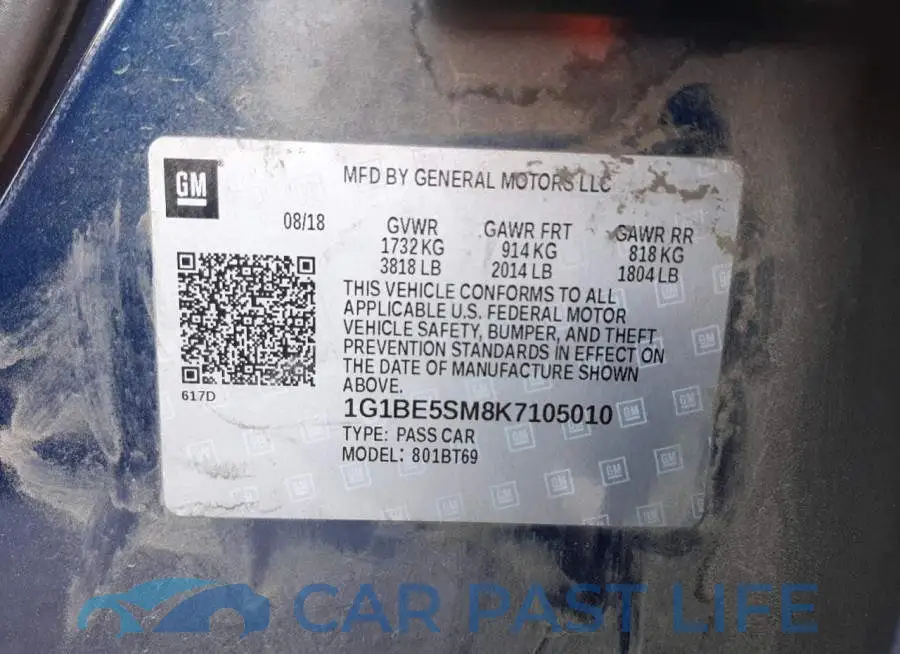 1G1BE5SM8K7105010# 10