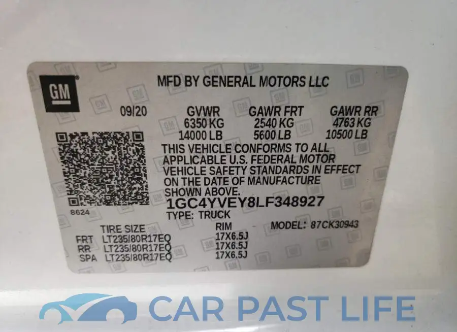 1GC4YVEY8LF348927# 10