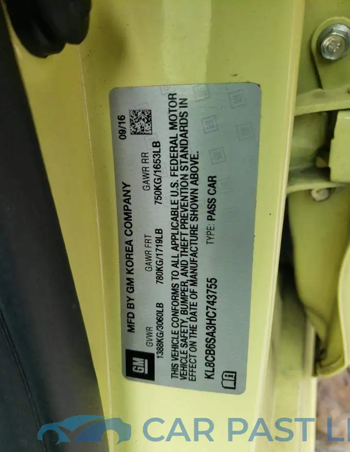 KL8CB6SA3HC743755# 10