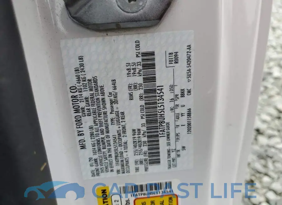 1FATP8UH5L5134541# 10