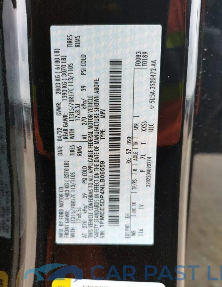 1FMEE5DP4NLB06559# 10