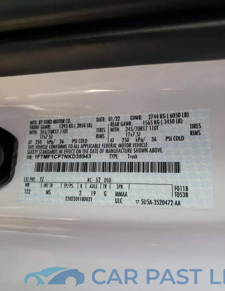 1FTMF1CP7NKD38943# 10